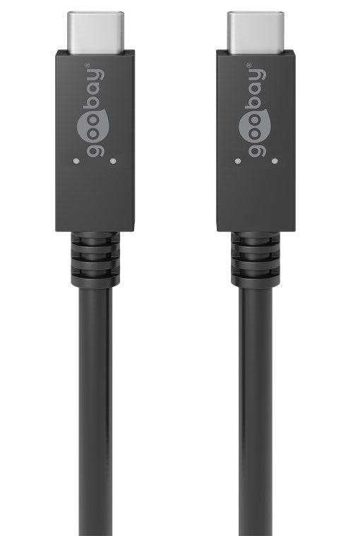 USB-C™PD Lade- und Synchronisationskabel 100W - Kabellänge 0.5 m - für Geräte mit USB-C™ (Gen.3.2) Anschluss; Schwarz