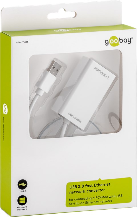 USB 2.0 Fast Ethernet Netzwerkkonverter - zum Anschluss eines PC/MAC mit USB-Anschluss an ein Ethernet Netzwerk