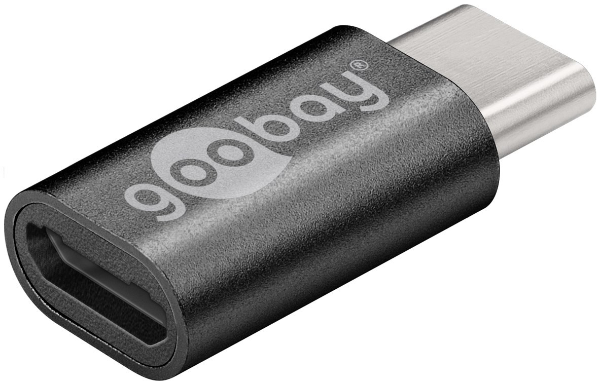 Adapter USB-C™ auf USB 2.0 Micro-B, grau - USB-C™-Stecker > USB 2.0-Micro-Buchse (Typ B)