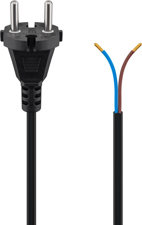Universal Staubsauger-Anschlusskabel 7,5 m, Schwarz Universal Staubsauger-Anschlusskabel 10 m, Schwarz - Kabellänge 10 m - Schutzkontaktstecker (Typ F, CEE 7/7) > lose Kabelenden