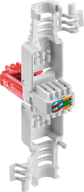 Werkzeugfreier RJ45 Stecker CAT 6 UTP ungeschirmt - Für 3 Kabeldurchmesser (5,2 mm/6,4 mm/7,5 mm), Klemmleiste für werkzeugfreie LSA-Montage Werkzeugfreier RJ45 Stecker CAT 6 UTP ungeschirmt - Für 3 Kabeldurchmesser (5,2 mm/6,4 mm/7,5 mm), Klemmleiste für werkzeugfreie LSA-Montage