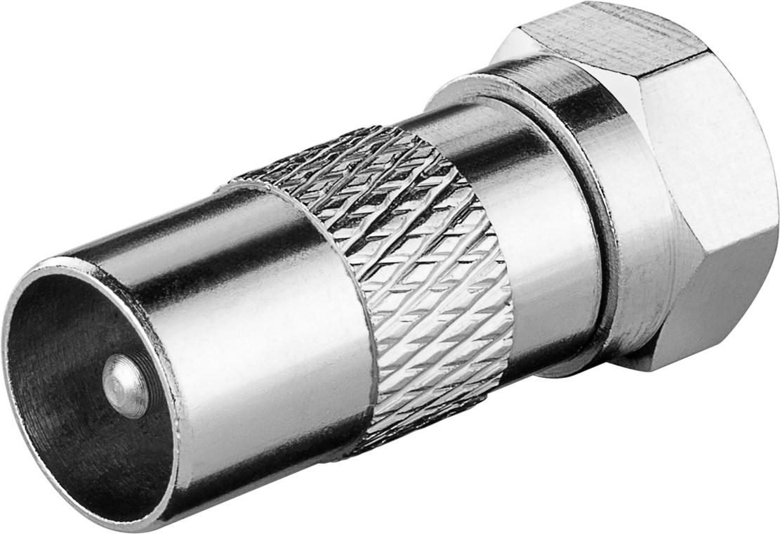 F-Adapter: F-Stecker > Koax-Stecker - Anschluss, Gehäusematerial Kupfer - Kupfer F-Adapter: F-Stecker > Koax-Stecker - Anschluss, Gehäusematerial Kupfer - Kupfer