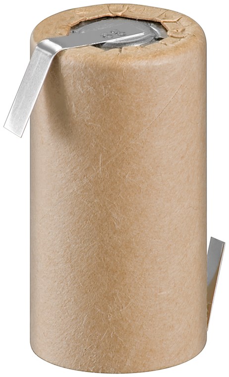 Sub-C, 1500 mAh, Lötfahne (Z) Sub-C, 1500 mAh, Lötfahne (Z) - Bauform Flat-Top Papier 1Z - Nickel-Metallhydrid Akku (NiMH), 1,2 V, Pappe, Lötfahne (Z)