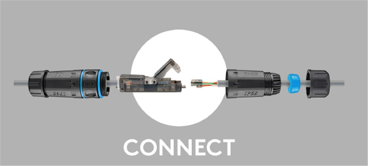 Outdoor (IP68) Netzwerkkabel-Verbinder, CAT 6A UTP ungeschirmt - staub- und wasserdicht, Klemmleiste für LSA Montage (werkzeugfrei) Outdoor (IP68) Netzwerkkabel-Verbinder, CAT 6A UTP ungeschirmt - staub- und wasserdicht, Klemmleiste für LSA Montage (werkzeugfrei)
