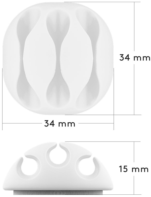 Kabelmanagement-Set, weiß - Farbversion Weiß - 5er-Set zum Ordnen und Fixieren, ablösbar