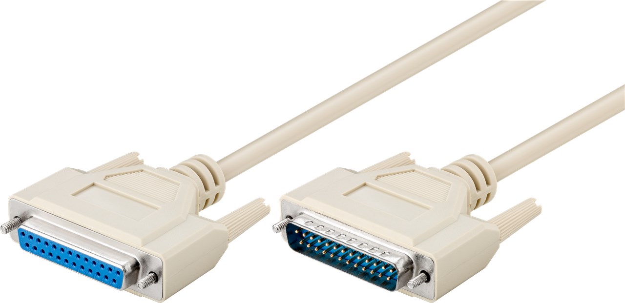 D-SUB 25 pin Verlängerungskabel, Stecker/Buchse, seriell 1:1 - Kabellänge 1.8 m - D-SUB/IEEE 1284-Stecker (25-polig) > D-SUB/IEEE 1284-Buchse (25-polig)