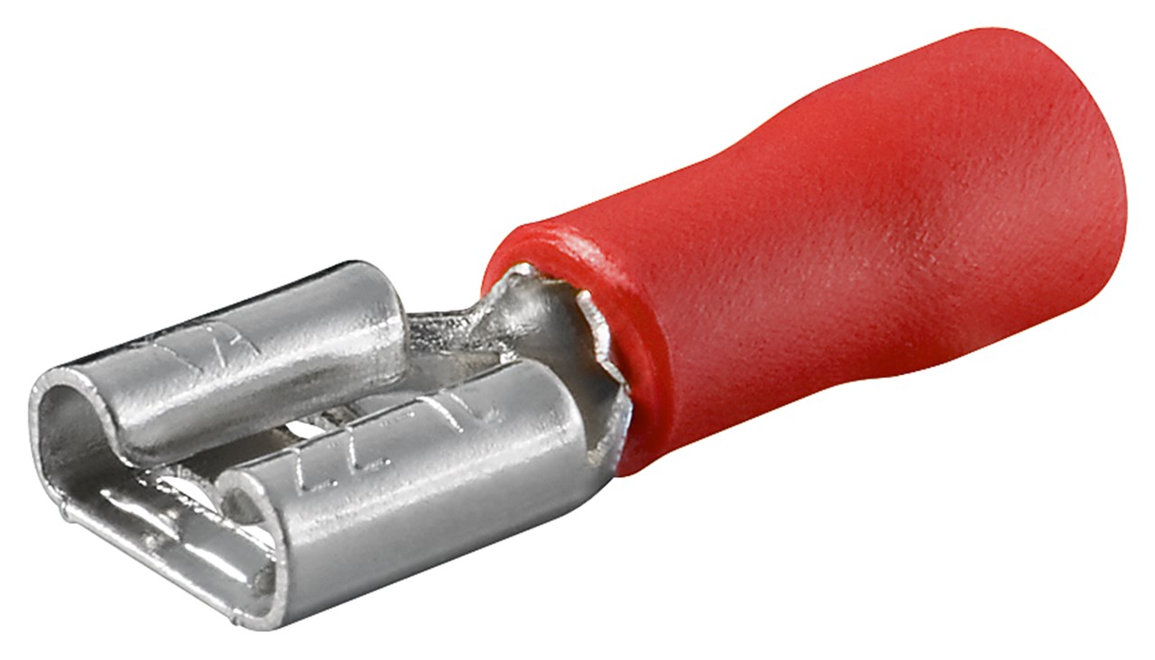Flachsteckhülse, Rot Flachsteckhülse, Rot - Farbversion Rot - Steckmaß: 2,8 mm x 0,8 mm, 10 A