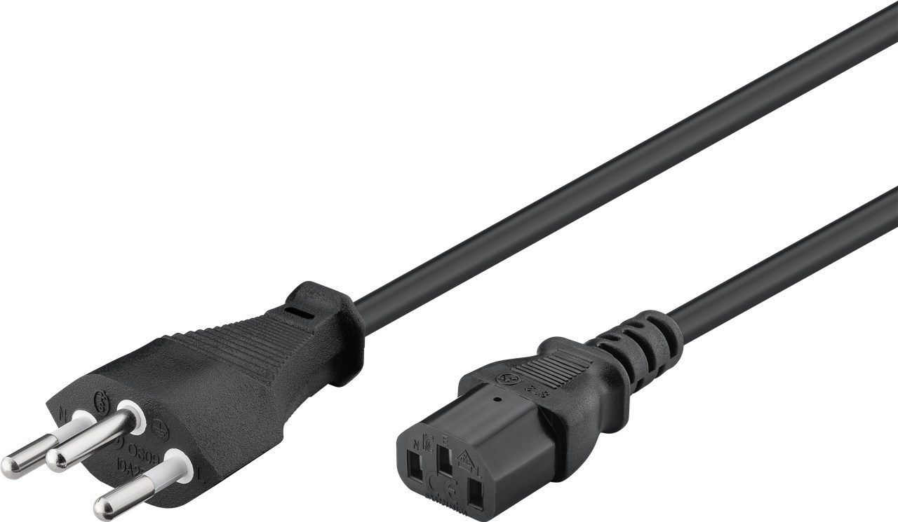 Kaltgerätekabel Schweiz, 2 m, Schwarz - Kabellänge 2 m - Schweiz-Stecker (Typ J, SEV 1011) > Gerätebuchse C13 (Kaltgeräteanschluss) Kaltgerätekabel Schweiz, 2 m, Schwarz - Kabellänge 2 m - Schweiz-Stecker (Typ J, SEV 1011) > Gerätebuchse C13 (Kaltgeräteanschluss)