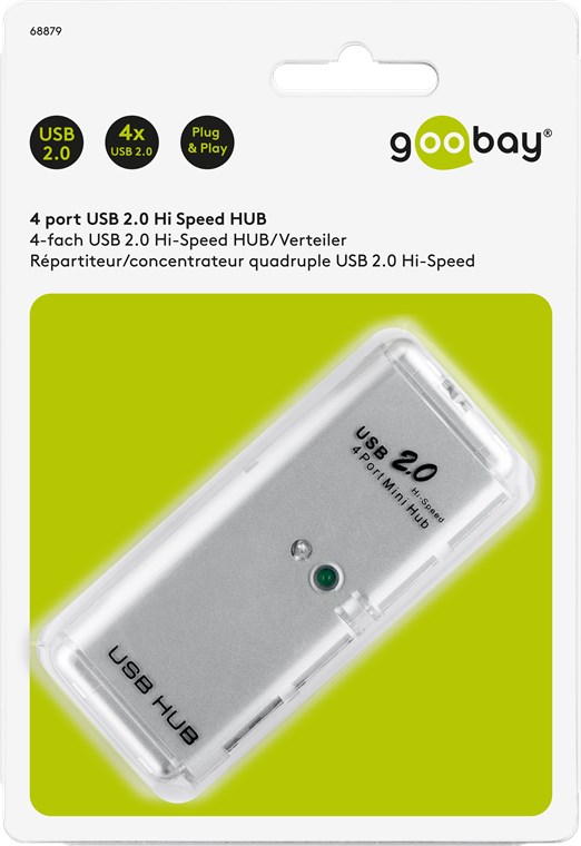 4-fach USB 2.0 Hi-Speed HUB/Verteiler - zum Verbinden von bis zu 4 USB-Geräten mit einem USB-Anschluss 4-fach USB 2.0 Hi-Speed HUB/Verteiler - zum Verbinden von bis zu 4 USB-Geräten mit einem USB-Anschluss