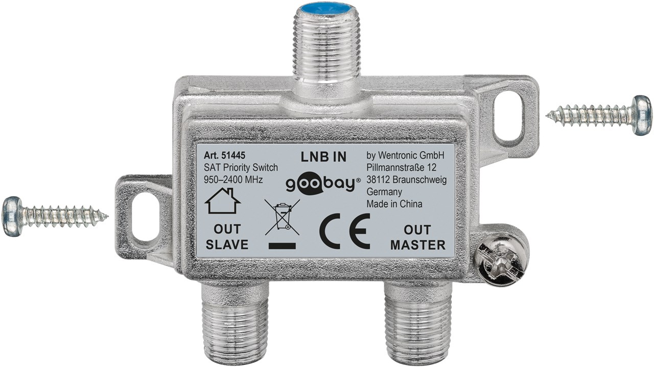 SAT Vorrang-Schalter - Verbrauchseinheit - verteilt/schaltet 1 LNB auf 2 SAT-Receiver