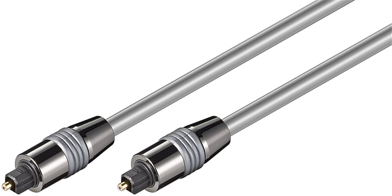 Toslink-Kabel, 6 mm, mit Metallsteckern - Kabellänge 0.5 m - Toslink-Stecker > Toslink-Stecker; ø 6 mm