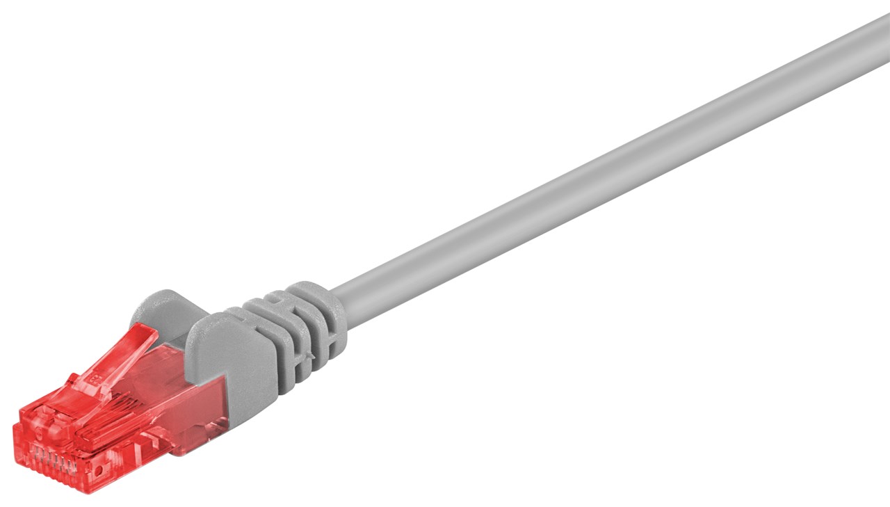 CAT 6 Patchkabel, U/UTP, Grau, 7,5 m CAT 6 Patchkabel, U/UTP, Grau, 10 m - Kabellänge 10 m - Kupferkaschierter Aluminiumleiter (CCA)