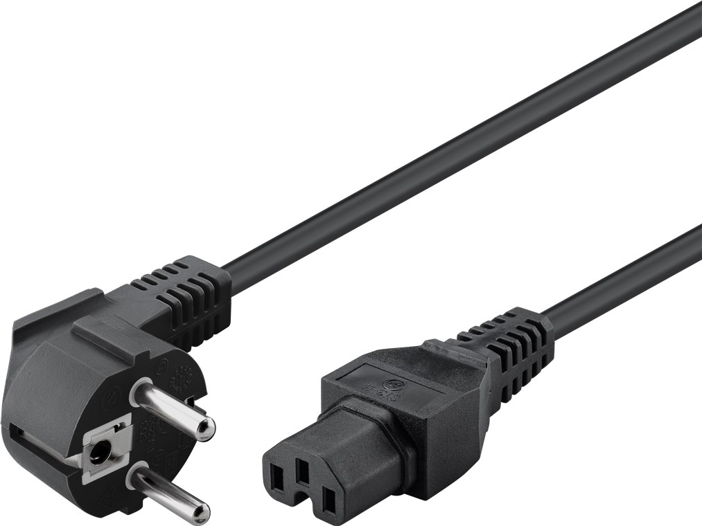 Warmgeräte-Anschlusskabel, 2 m, Schwarz - Farbversion Schwarz - Schutzkontaktstecker (Typ F, CEE 7/7) > Gerätebuchse C15 Warmgeräte-Anschlusskabel, 2 m, Schwarz - Farbversion Schwarz - Schutzkontaktstecker (Typ F, CEE 7/7) > Gerätebuchse C15