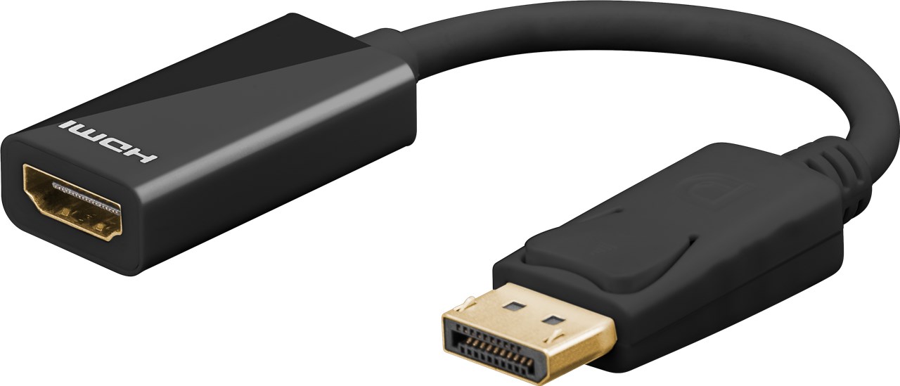 DisplayPort auf HDMI™-Adapterkabel 1.2, vergoldet - Kabellänge 0.1 m - DisplayPort-Stecker > HDMI™-Buchse (Typ A)