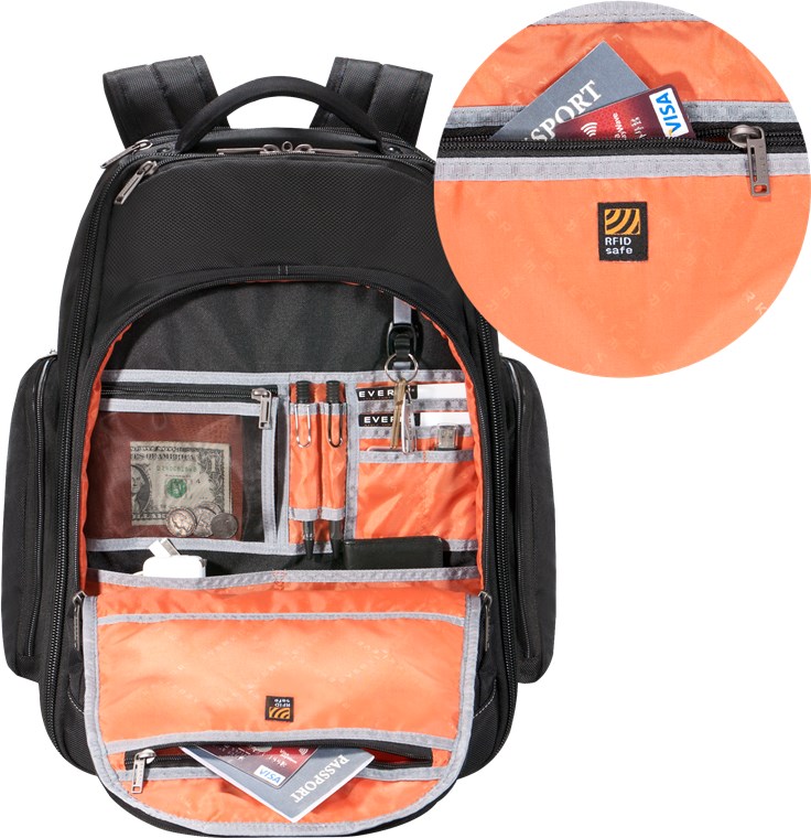 Atlas (EKP122) - Laptop-Rucksack auf Rollen mit anpassbarem Fach für Geräte von 13 Zoll bis 17,3 Zoll Atlas (EKP122) - Laptop-Rucksack auf Rollen mit anpassbarem Fach für Geräte von 13 Zoll bis 17,3 Zoll