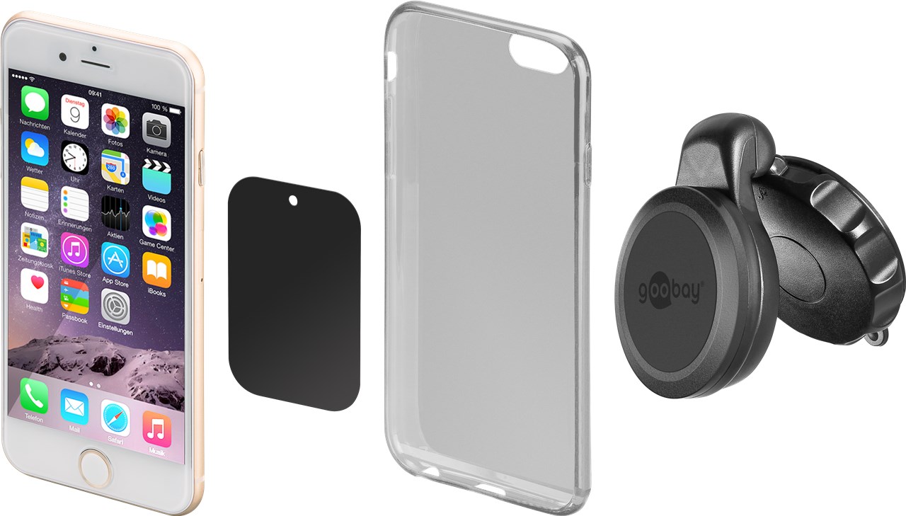Magnethalterung fürs Smartphone - zur einfachen und sicheren Befestigung im Fahrzeug (Scheibenmontage) Magnethalterung fürs Smartphone - zur einfachen und sicheren Befestigung im Fahrzeug (Scheibenmontage)