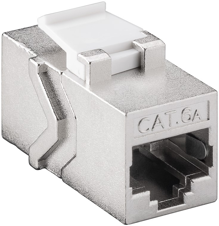 Keystone Modul RJ45 Kupplung/Verbinder CAT 6A, STP - 14,7 mm Breite, 2x RJ45-Buchse (8P8C) Keystone Modul RJ45 Kupplung/Verbinder CAT 6A, STP - 14,7 mm Breite, 2x RJ45-Buchse (8P8C)