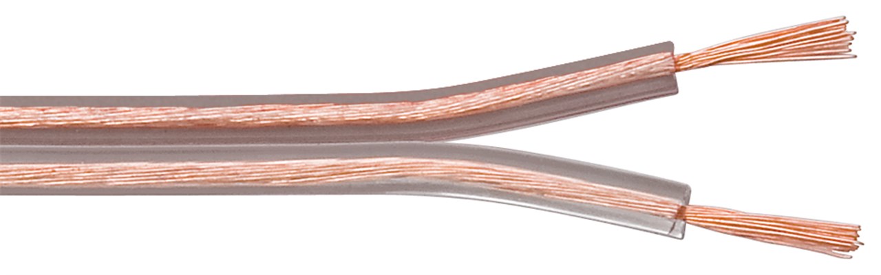 Lautsprecherkabel Transparent CCA - Kabellänge 10 m - 10 m Rolle, Querschnitt 2 x 0,75 mm²