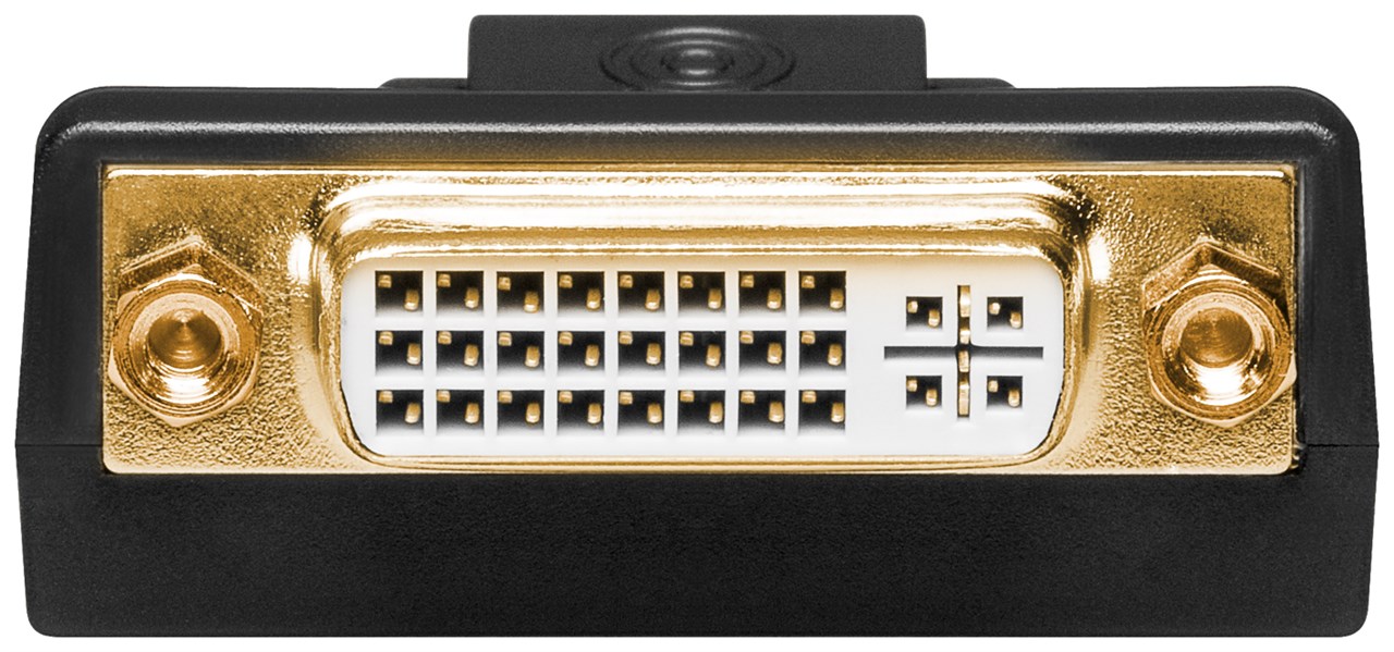 DisplayPort/DVI-D Adapter 1.1, vergoldet - Farbversion Schwarz - DisplayPort-Stecker > DVI-I-Buchse Dual-Link (24+5 pin)