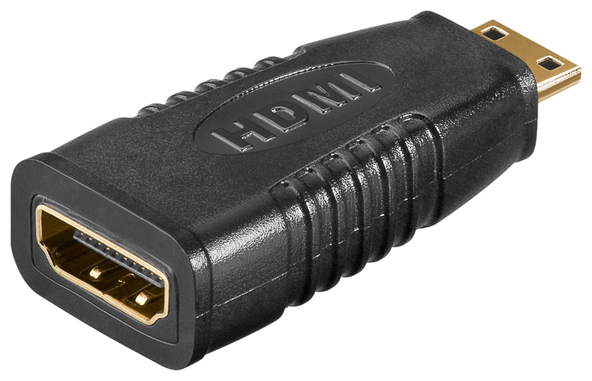 HDMI™-Adapter, vergoldet HDMI™-Adapter, vergoldet - Verbrauchseinheit 1 Stk. im Blister - HDMI™-Buchse (Typ A) > HDMI™ Mini-Stecker (Typ C)
