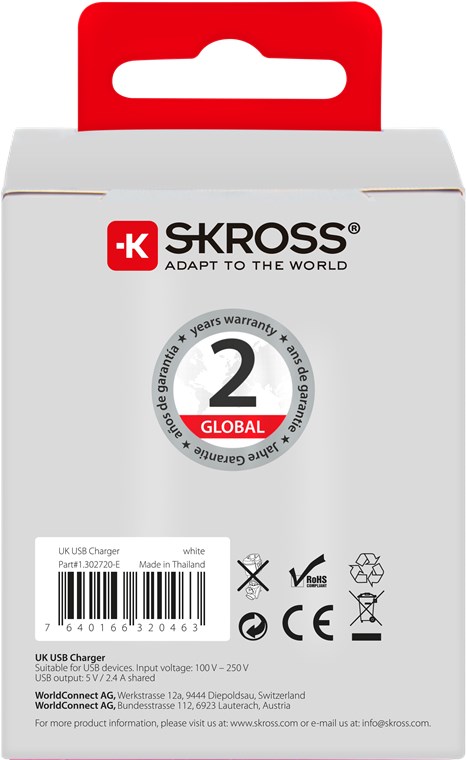 UK - USB Charger - lädt schnell und gleichzeitig bis zu zwei USB Geräte (2,4A) UK - USB Charger - lädt schnell und gleichzeitig bis zu zwei USB Geräte (2,4A)