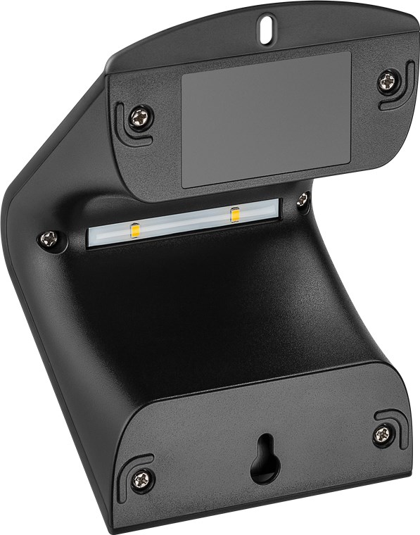 LED Solar-Wandleuchte mit Bewegungsmelder, 1,5 W, schwarz - Farbversion - neutralweiße Lichtlösung für Hauseingänge, Carports und Treppen