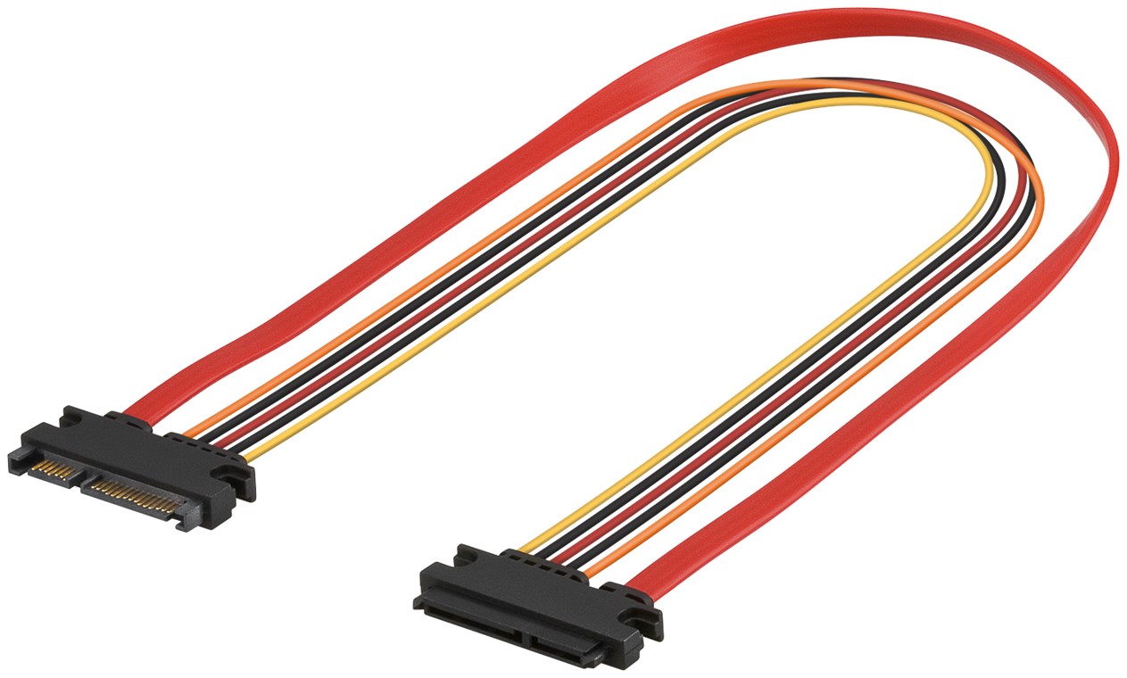 PC SATA Daten- und Stromkabel Verlängerung - Kabellänge 0.3 m - SATA Kombi Stecker Daten + Stromversorgung