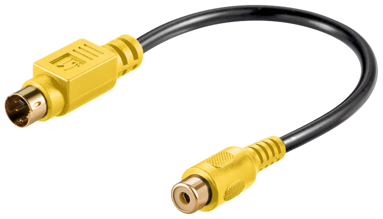 Video Kabeladapter, S-Video zu Composite - Kabellänge 0.2 m - Mini-DIN 4-Stecker (S-Video) > Cinch-Buchse Video Kabeladapter, S-Video zu Composite - Kabellänge 0.2 m - Mini-DIN 4-Stecker (S-Video) > Cinch-Buchse
