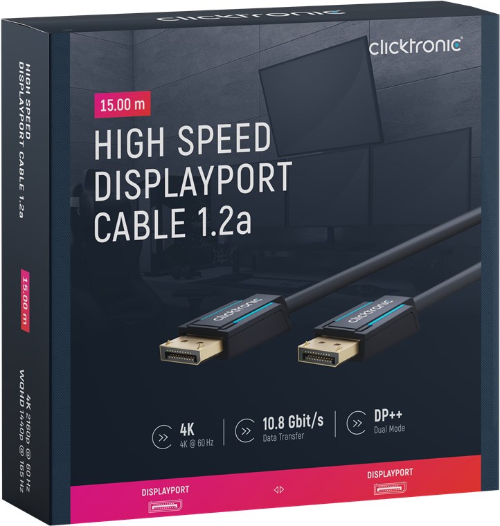 DisplayPort-Kabel - Kabellänge 15 m - Premium-Kabel|1x DisplayPort-Stecker 1x DisplayPort-Stecker|15,0 m|UHD 4K @ 60 Hz DisplayPort-Kabel - Kabellänge 15 m - Premium-Kabel|1x DisplayPort-Stecker 1x DisplayPort-Stecker|15,0 m|UHD 4K @ 60 Hz