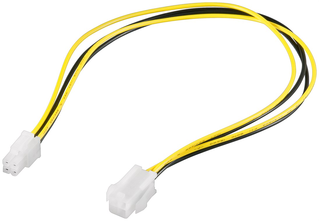 PC Stromkabel Verlängerung ATX12 P4, 4 Pin - Kabellänge 0.4 m - P4-Stecker > P4-Buchse