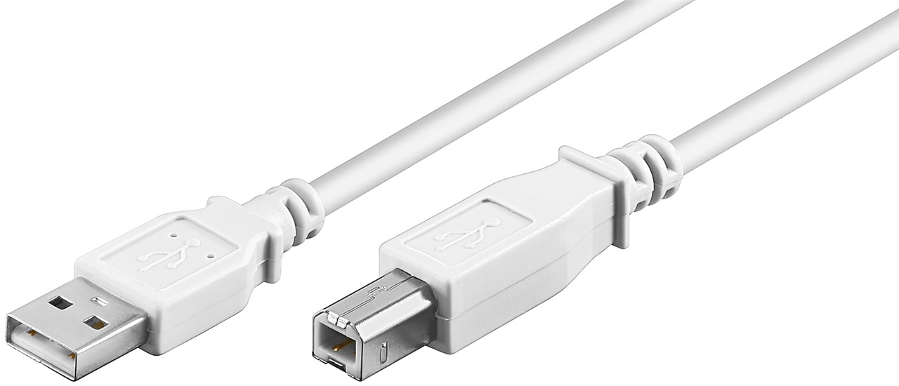 USB 2.0 Hi-Speed Kabel, weiß - Kabellänge 1 m - USB 2.0-Stecker (Typ A) > USB 2.0-Stecker (Typ B) USB 2.0 Hi-Speed Kabel, weiß - Kabellänge 1 m - USB 2.0-Stecker (Typ A) > USB 2.0-Stecker (Typ B)