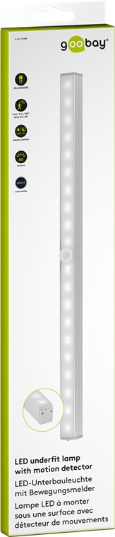 LED-Unterbauleuchte mit Bewegungsmelder - mit 160 lm und kaltweißem Licht (6500 K), ideal für Schränke, Vitrinen, Schubladen, Korridore und Garagen
