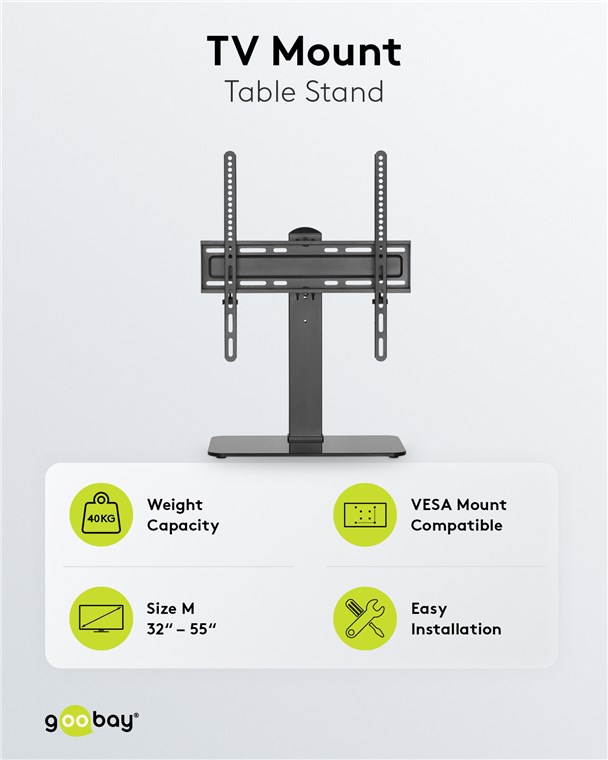 TV-Standfuß Basic Fix - für Fernseher und Monitore zwischen 32 und 55 Zoll (81-140 cm), schwenkbar