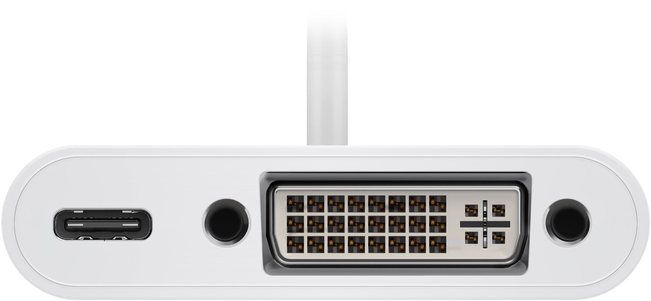 USB-C™-Adapter DVI, PD, weiß - erweitert ein USB-C™ Gerät um einen DVI-Anschluss