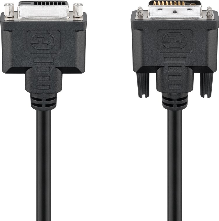 DVI-D Full HD Verlängerungskabel Dual Link, vernickelt DVI-D Full HD Verlängerungskabel Dual Link, vernickelt - Kabellänge 2 m - DVI-D-Stecker Dual-Link (24+1 pin) > DVI-D-Buchse Dual-Link (24+1 pin)
