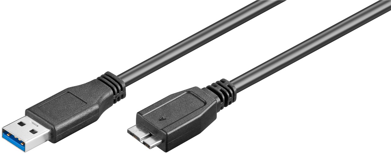 USB 3.0 SuperSpeed Kabel, Schwarz - Kabellänge 0.5 m - USB 3.0-Stecker (Typ A) > USB 3.0-Micro-Stecker (Typ B) USB 3.0 SuperSpeed Kabel, Schwarz - Kabellänge 0.5 m - USB 3.0-Stecker (Typ A) > USB 3.0-Micro-Stecker (Typ B)