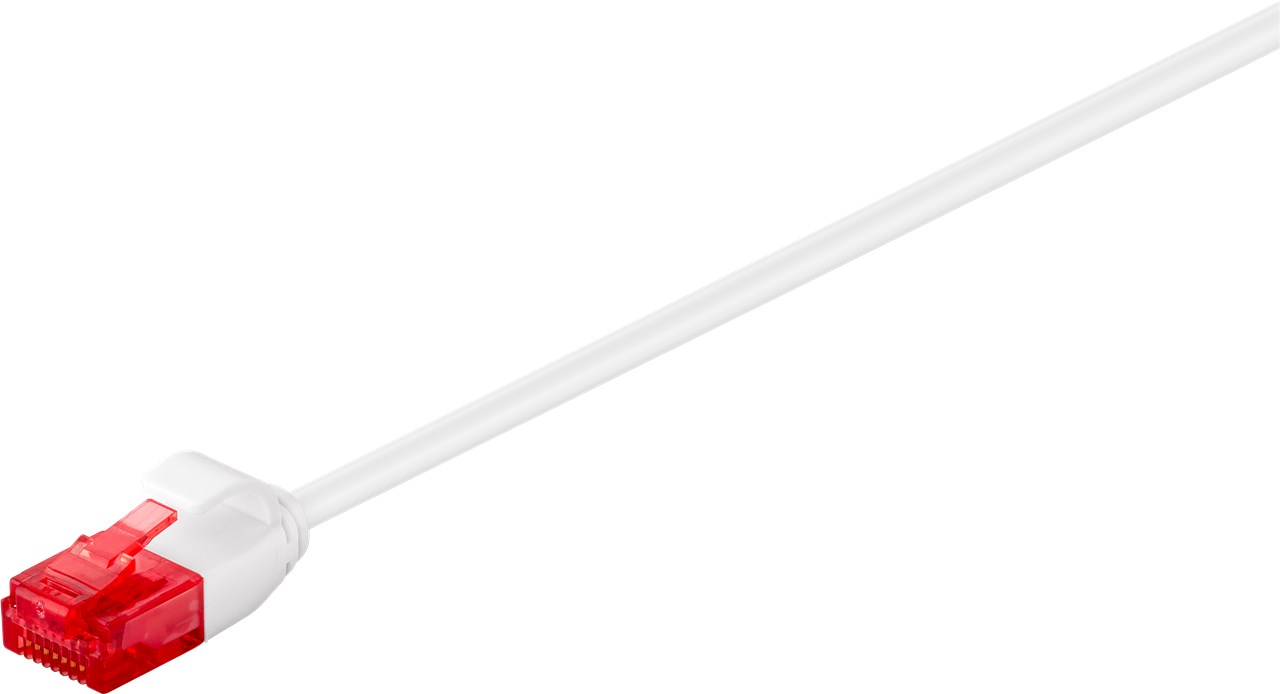 CAT 6 Slim-Patchkabel, U/UTP, weiß, 0,5 m - Kabellänge 0.5 m - Kupferleiter (CU)
