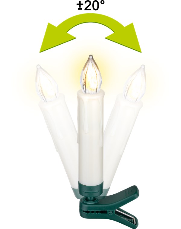 10 kabellose LED-Weihnachtsbaumkerzen - mit Klemmen und IR-Fernbedienung zur Steuerung von Timer, Leuchtmodi und Dimmer 10 kabellose LED-Weihnachtsbaumkerzen - mit Klemmen und IR-Fernbedienung zur Steuerung von Timer, Leuchtmodi und Dimmer