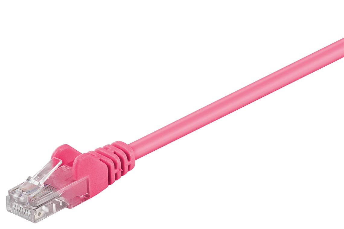 CAT 5e Patchkabel, U/UTP, Magenta, 0,5 m CAT 5e Patchkabel, U/UTP, Magenta, 0,25 m - Kabellänge 0.25 m - Kupferkaschierter Aluminiumleiter (CCA)