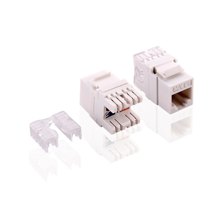 19-Zoll (48,3 cm) Keystone Patch Panel Leergehäuse Set (1 HE) - inkl. 24x CAT-6-Module (UTP)
