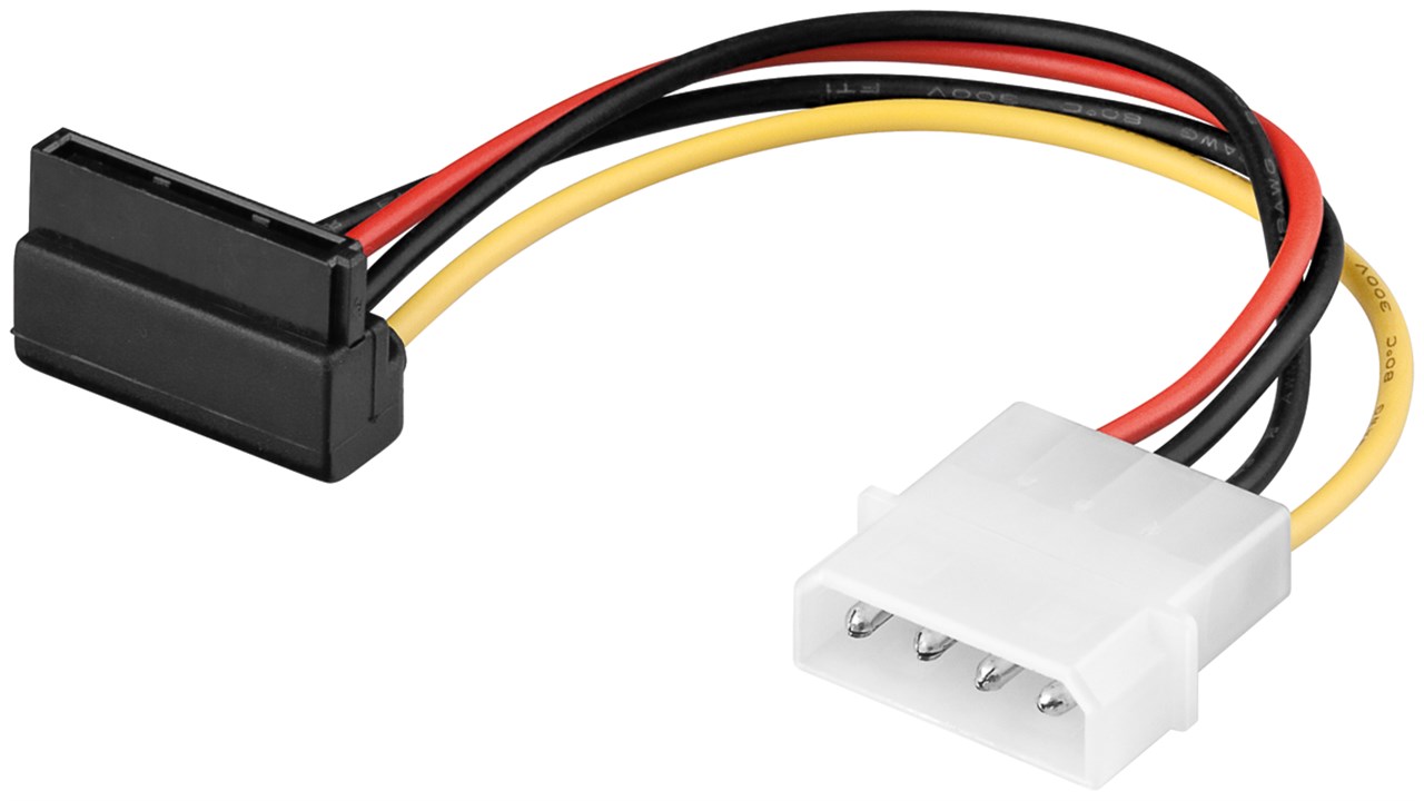 PC Stromkabel/Stromadapter, 5.25 Stecker zu SATA 90° - Kabellänge 0.13 m