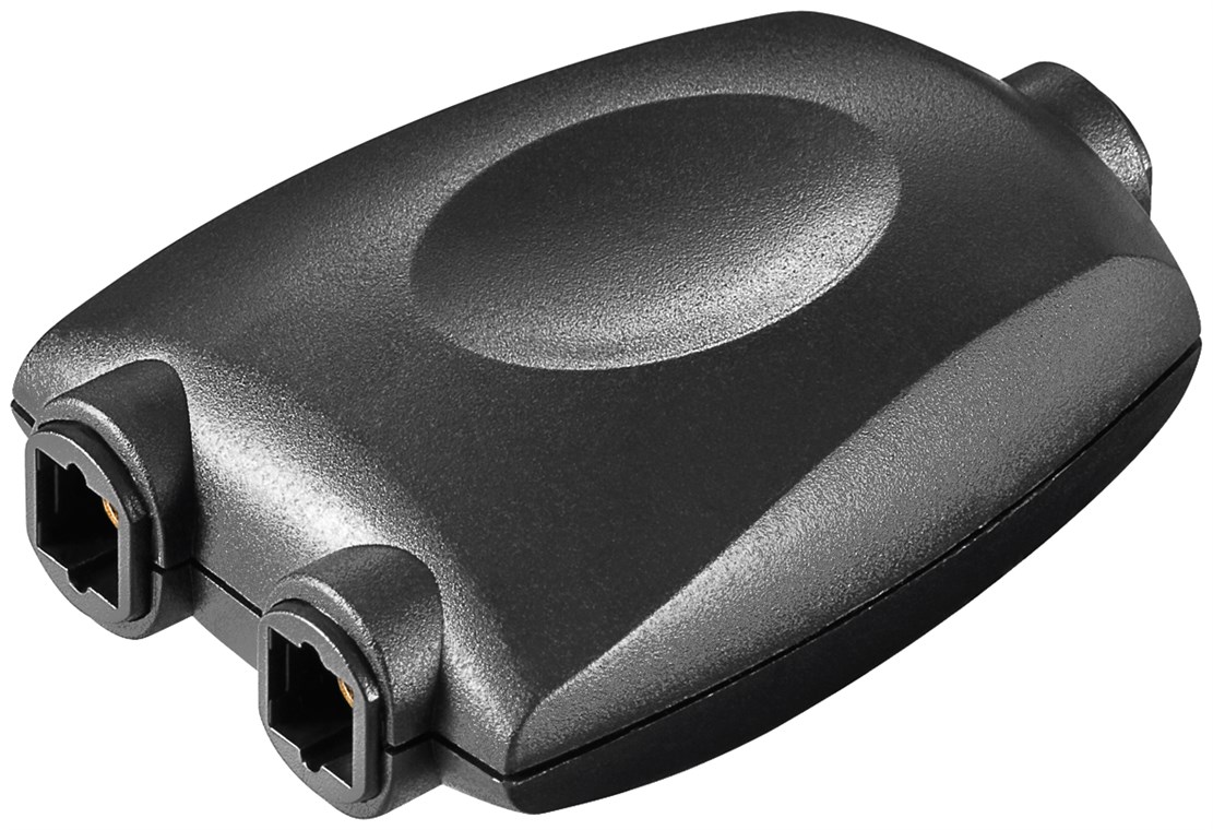Toslink Digital Audio Splitter 1 zu 2; Schwarz Toslink Digital Audio Splitter 1 zu 2; Schwarz - Farbversion Schwarz - Toslink-Kupplung > 2x Toslink-Kupplung