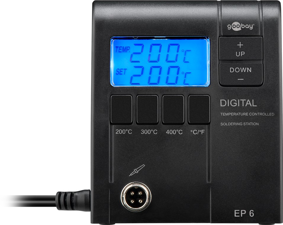 Digitale Lötstation EP6, Lötkolbenset, 48 W - inkl. Lötstation, Lötkolben (ca. 48 W) mit Lötspitze (Ø 1, 6 mm), Lötkolbenhalter mit Schwammhalter zum Einschieben Digitale Lötstation EP6, Lötkolbenset, 48 W - inkl. Lötstation, Lötkolben (ca. 48 W) mit Lötspitze (Ø 1, 6 mm), Lötkolbenhalter mit Schwammhalter zum Einschieben