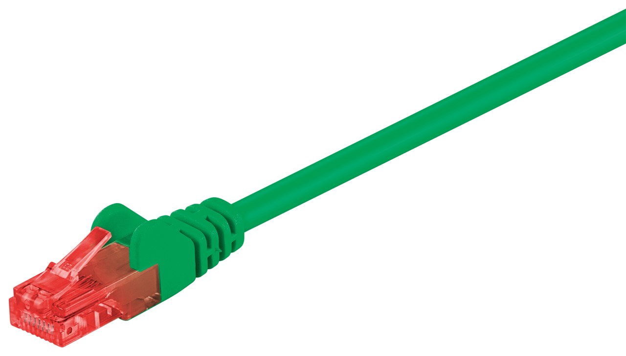 CAT 6 Patchkabel, U/UTP, Grün, 5 m CAT 6 Patchkabel, U/UTP, Grün, 0,25 m - Kabellänge 0.25 m - Kupferkaschierter Aluminiumleiter (CCA)