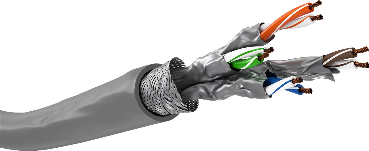 CAT 6A Netzwerkkabel, S/FTP (PiMF), Grau CAT 6A Netzwerkkabel, S/FTP (PiMF), Grau - Kabellänge 100 m - Kupferleiter (CU), AWG 26/7 (stranded), halogenfreier Kabelmantel (LSZH)