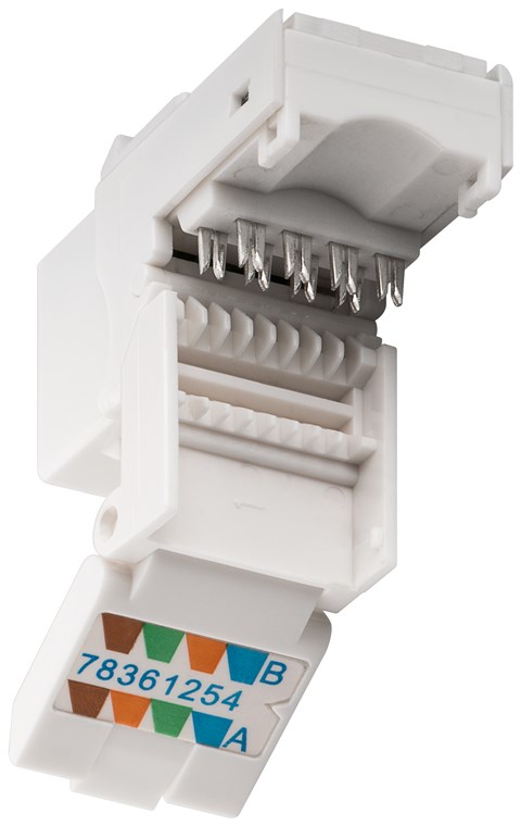 Keystone Modul RJ45 CAT 6, UTP - 16,2 mm breit, Klemmleiste für werkzeugfreie LSA-Montage, Snap-In-System