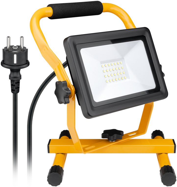 LED-Baustrahler mit Standfuß, 30 W - mit 2.550 lm und kaltweißem Licht (6500 K), für den Innen- und Außeneinsatz geeignet (IP65) LED-Baustrahler mit Standfuß, 30 W - mit 2.550 lm und kaltweißem Licht (6500 K), für den Innen- und Außeneinsatz geeignet (IP65)