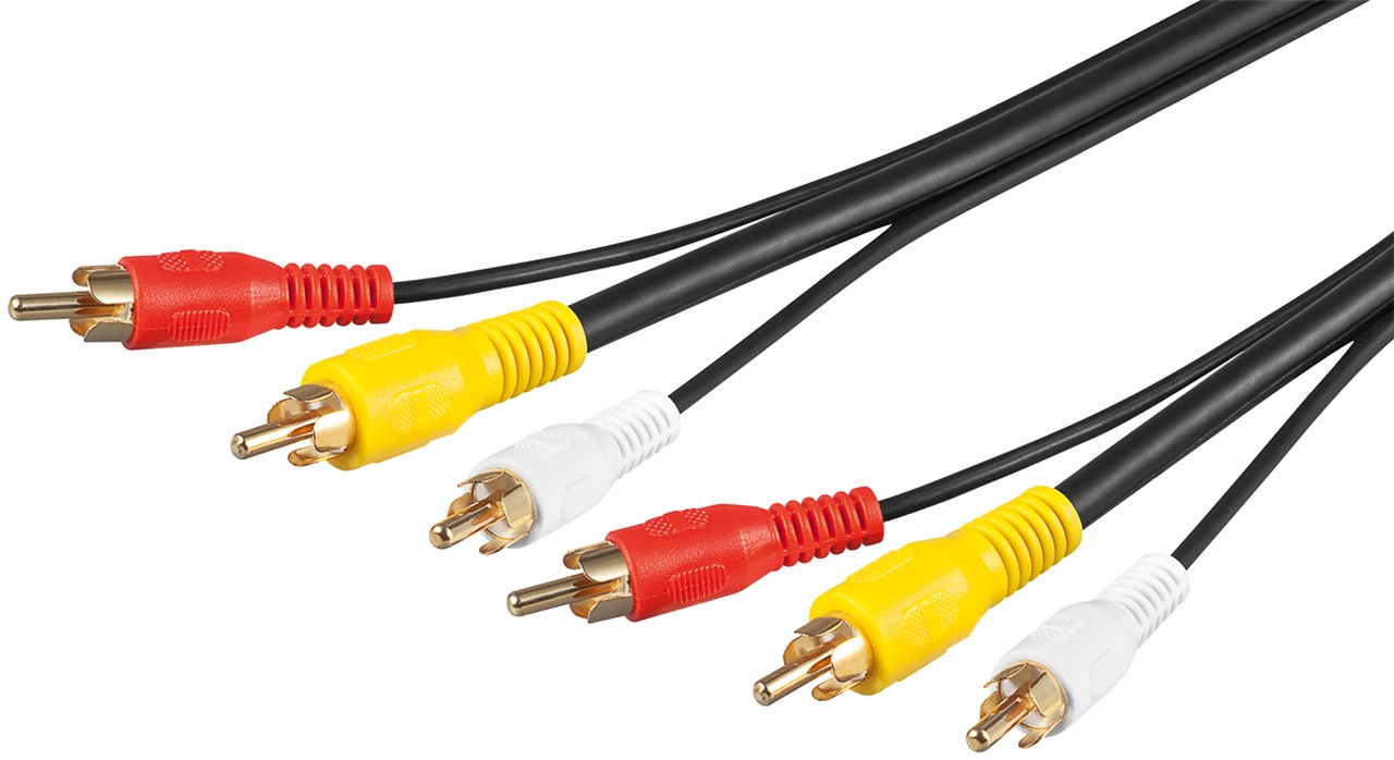 Composite Audio Video Anschlusskabel, 3x Cinch mit RG59 Videoleitung - Kabellänge 1.5 m - 3x Cinch-Stecker > 3x Cinch-Stecker Composite Audio Video Anschlusskabel, 3x Cinch mit RG59 Videoleitung - Kabellänge 1.5 m - 3x Cinch-Stecker > 3x Cinch-Stecker