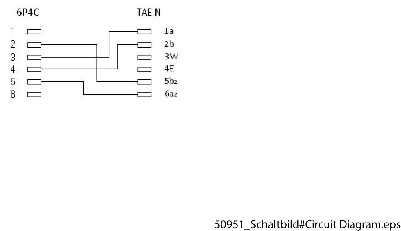 TAE-N Anschlusskabel (International Pin out) 4-polig - Kabellänge 3 m - Kupferkaschierter Aluminiumleiter (CCA), TAE-N-Stecker > RJ11/RJ14-Stecker (6P4C) TAE-N Anschlusskabel (International Pin out) 4-polig - Kabellänge 3 m - Kupferkaschierter Aluminiumleiter (CCA), TAE-N-Stecker > RJ11/RJ14-Stecker (6P4C)