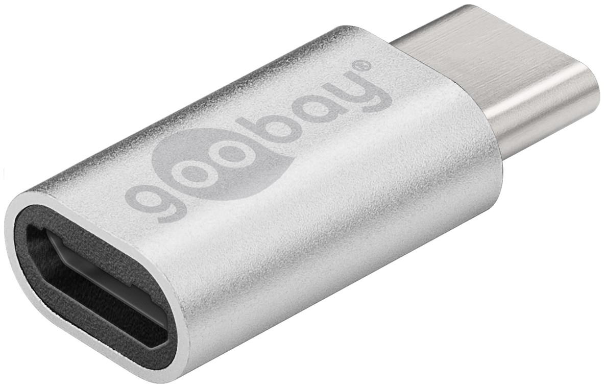 Adapter USB-C™ auf USB 2.0 Micro-B, silber - USB-C™-Stecker > USB 2.0-Micro-Buchse (Typ B)